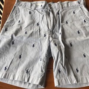 Striped polo Ralph Lauren logo shorts.